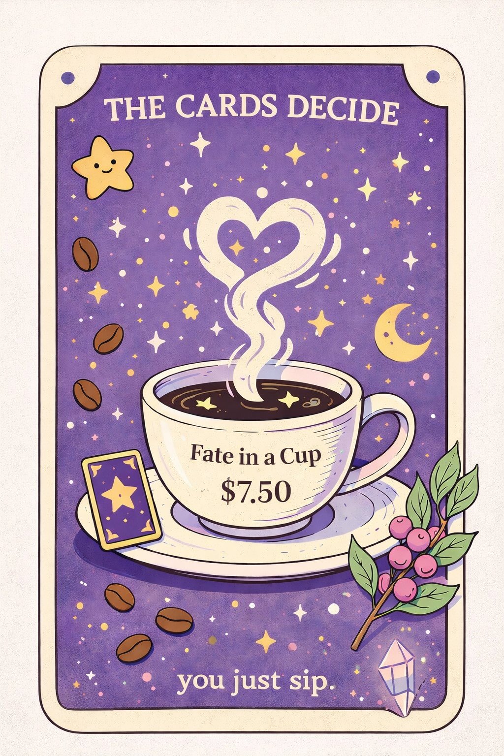 Fate in a Cup tarot drink special at The Cosmic Cup